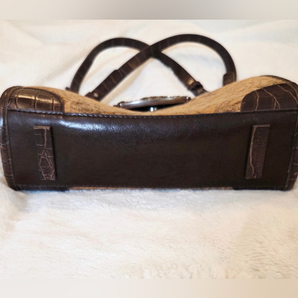 Chic Western Style Brown and Tan Tapestry Bag - Picture 4 of 8